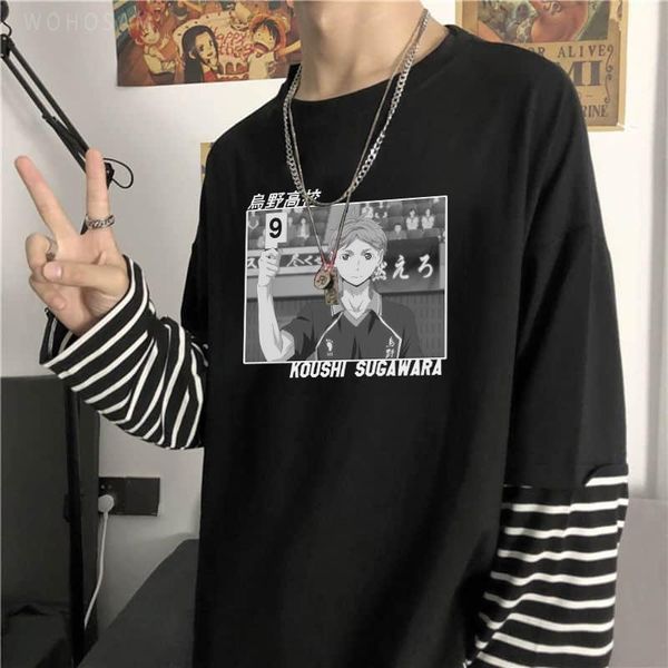 men's t-shirts funny manga sugawara koushi haikyuu tshirts kuroo anime bokuto shoyo volleyball t-shirt long sleeve summer men t shirt, White;black
men's t-shirts funny manga sugawara koushi haikyuu tshirts kuroo anime bokuto shoyo volleyball t-shirt long sleeve summer men t shirt, White;black