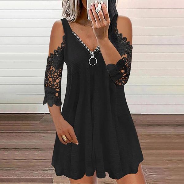 casual dresses lace stitching mini dress women's fashion cool printed off shoulder elegant vestido de mujer boho robes, Black;gray
casual dresses lace stitching mini dress women's fashion cool printed off shoulder elegant vestido de mujer boho robes, Black;gray