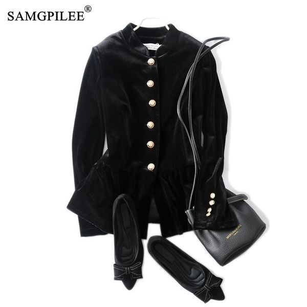 women's jackets jacket for women european 2021 light luxury slim stand collar gold velvet plus size full sleeve woman, Black;brown
women's jackets jacket for women european 2021 light luxury slim stand collar gold velvet plus size full sleeve woman, Black;brown