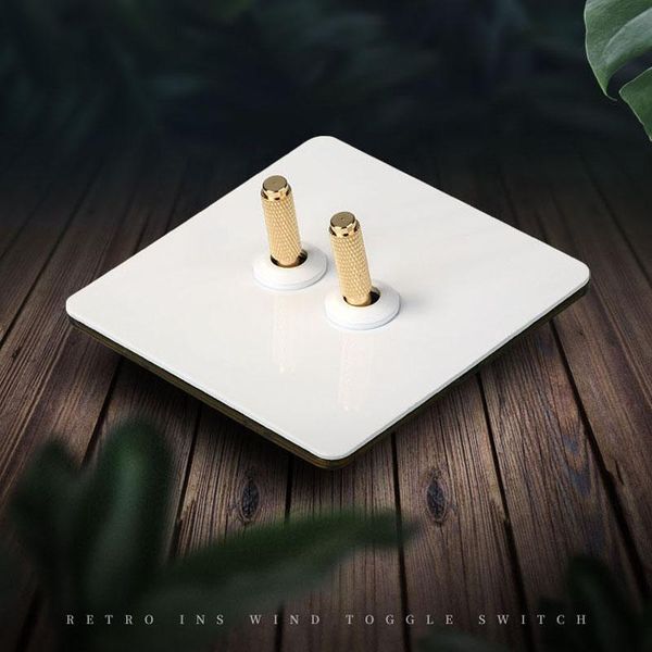 smart home control white wall vintage toggle switch 1-4 gang 2 way light metal panel brass lever 10a220v
smart home control white wall vintage toggle switch 1-4 gang 2 way light metal panel brass lever 10a220v