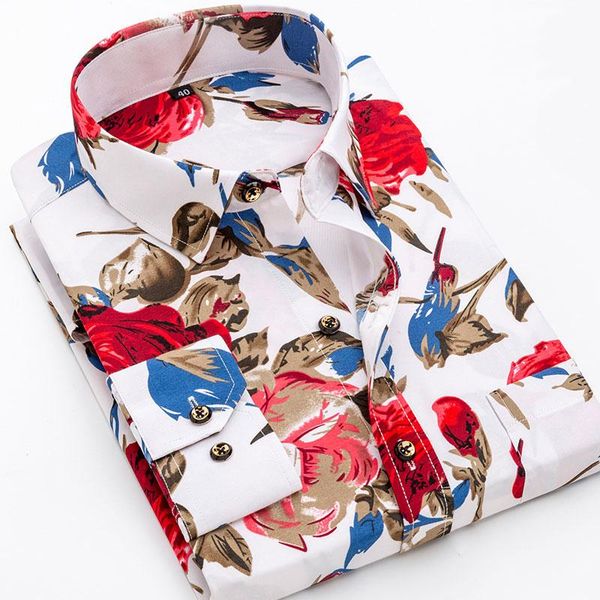 men's casual shirts fashion printed floral long sleeve shirt soft thin spring summer standard fit holiday, White;black
men's casual shirts fashion printed floral long sleeve shirt soft thin spring summer standard fit holiday, White;black