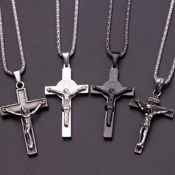 pendant necklaces religious jesus cross necklace for men stainless steel black & silver color pendent with chain jewelry
pendant necklaces religious jesus cross necklace for men stainless steel black & silver color pendent with chain jewelry