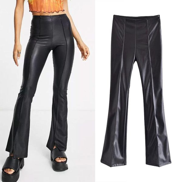 women's pants & capris za women 2021 chic fashion pu faux leather skinny vintage high waist side zipper slim casual female flared trous, Black;white
women's pants & capris za women 2021 chic fashion pu faux leather skinny vintage high waist side zipper slim casual female flared trous, Black;white