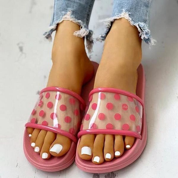 summer slippers sandals shoes woman 2021 polka dots transparent open toe flip flops clear women outdoor flat beach slides, Black
summer slippers sandals shoes woman 2021 polka dots transparent open toe flip flops clear women outdoor flat beach slides, Black