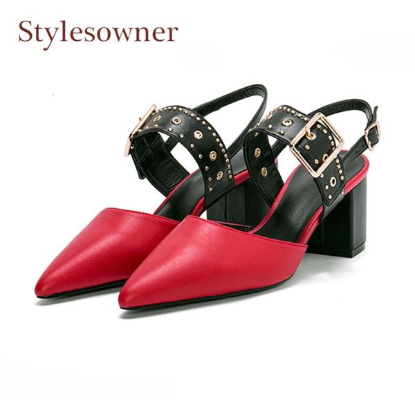 spring summer new pointed toe chunky high-heel women pumps metal ring stud rivet decoration belt buckle dress party black shoes
spring summer new pointed toe chunky high-heel women pumps metal ring stud rivet decoration belt buckle dress party black shoes