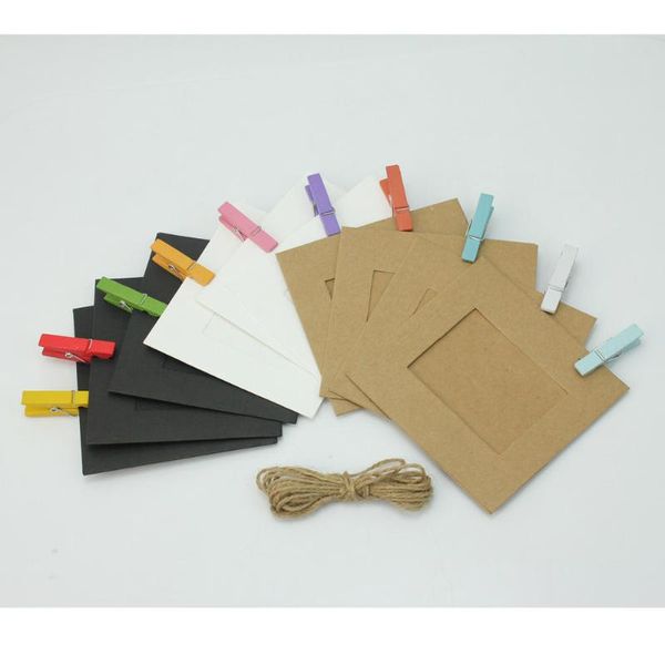 frames and mouldings 10 pcs hanging paper frame po string art clips rope pictures wall decor creative diy folder handmade