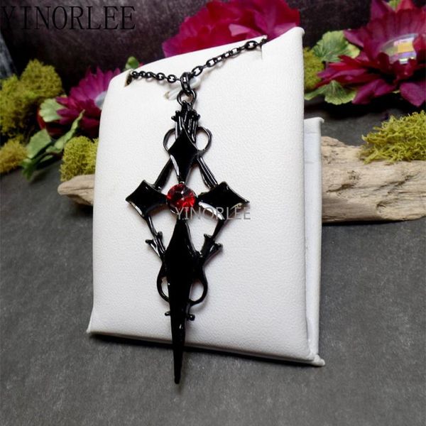 pendant necklaces punk black cross necklace red rhinestone satanic crucifix witchy charm gothic creativity jewelry women gift, Silver
pendant necklaces punk black cross necklace red rhinestone satanic crucifix witchy charm gothic creativity jewelry women gift, Silver