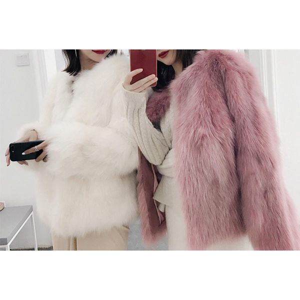 women's fur & faux autumn coat solid color hoodless long sleeved o neck fashion winter lady, Black
women's fur & faux autumn coat solid color hoodless long sleeved o neck fashion winter lady, Black