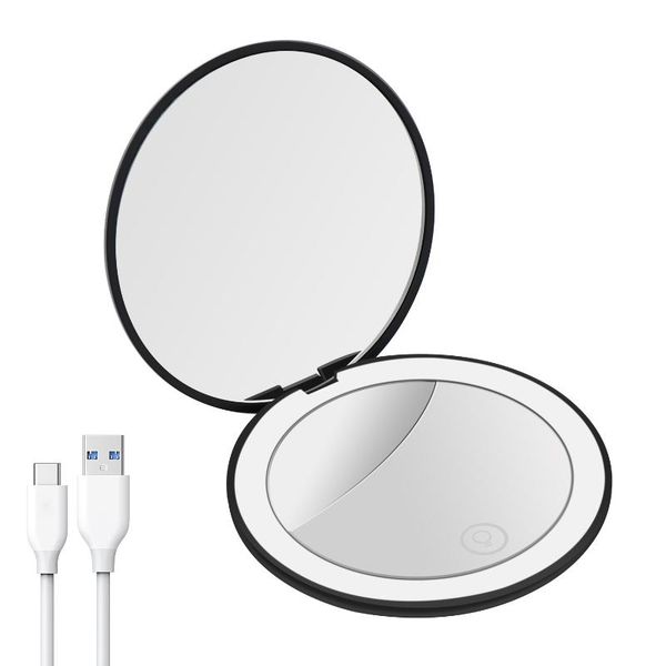 vanity lights led rechargeable compact mirror 2-sided 1x/10x magnification travel makeup folding handheld touch switch
vanity lights led rechargeable compact mirror 2-sided 1x/10x magnification travel makeup folding handheld touch switch
