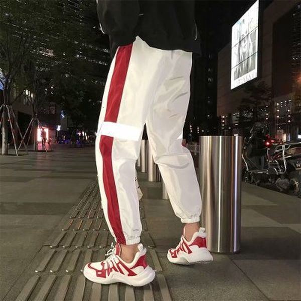 ogging men side jogger hip pop long patchwork reflecting cargo track high elastic tail broek, Black
ogging men side jogger hip pop long patchwork reflecting cargo track high elastic tail broek, Black