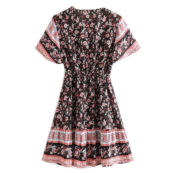 2021 spring new v neck black floral print short sleeve dress women tide bow single-breasted buttons short dresses femme vestidos, Red
2021 spring new v neck black floral print short sleeve dress women tide bow single-breasted buttons short dresses femme vestidos, Red