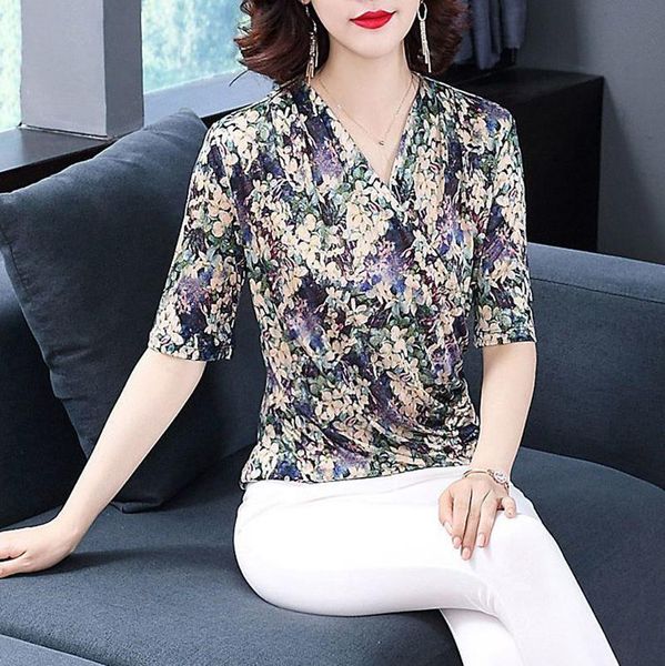 women's blouses & shirts women spring summer style lace lady casual v-neck short sleeve flower printed blusas dd8816, White
women's blouses & shirts women spring summer style lace lady casual v-neck short sleeve flower printed blusas dd8816, White
