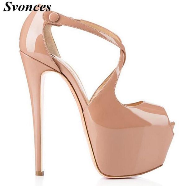 dress shoes svonces cross strap pumps platform heels peep toe extreme high party women nude 16cm fashion shoe size46, Black
dress shoes svonces cross strap pumps platform heels peep toe extreme high party women nude 16cm fashion shoe size46, Black