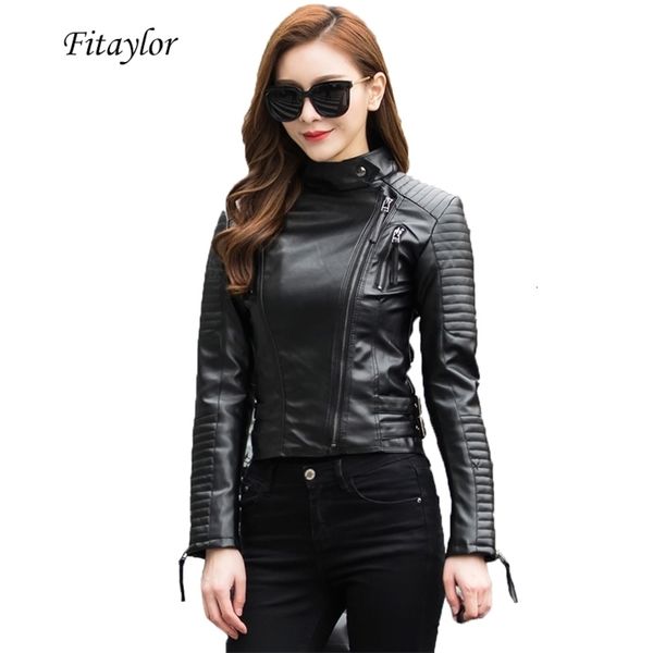 fitaylor autumn women punk leather jacket soft pu faux leather female jackets basic bomber leather coats 201226, Black
fitaylor autumn women punk leather jacket soft pu faux leather female jackets basic bomber leather coats 201226, Black