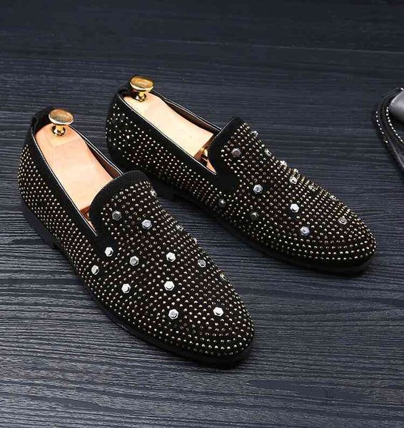 european american brand men loafers silver black rhinestones spiked suede leather rivets shoes wedding party lazy shoes h37
european american brand men loafers silver black rhinestones spiked suede leather rivets shoes wedding party lazy shoes h37
