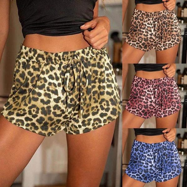 women's shorts short pants loose comfortable summer leopard print drawstring, White;black
women's shorts short pants loose comfortable summer leopard print drawstring, White;black
