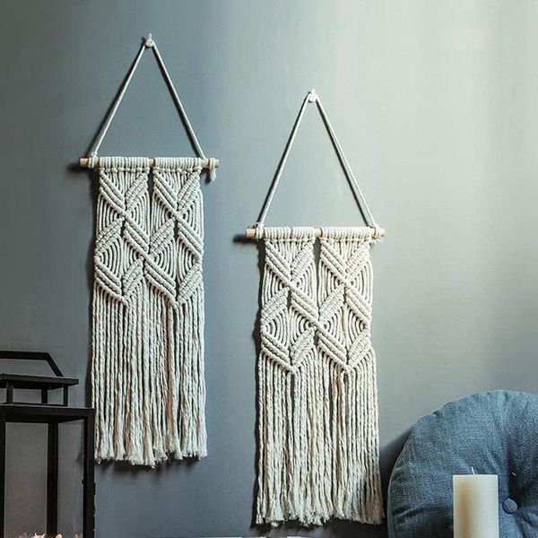 2 pcs macrame wall hanging handmade woven tapestry bohemian wall decor for bedroom living room decoration,25 x 68 cm
2 pcs macrame wall hanging handmade woven tapestry bohemian wall decor for bedroom living room decoration,25 x 68 cm