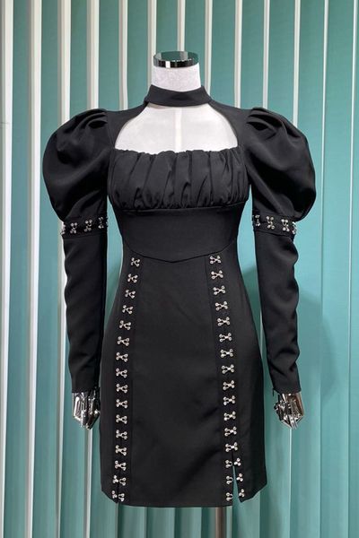 autumn new puff sleeve two-way sleeve detachable dress, Black;gray
autumn new puff sleeve two-way sleeve detachable dress, Black;gray