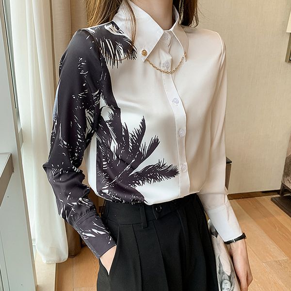 women's blouse printed white spring 2021 new fashion thin female sleeve long shirts of solid color 7ugi, Black
women's blouse printed white spring 2021 new fashion thin female sleeve long shirts of solid color 7ugi, Black