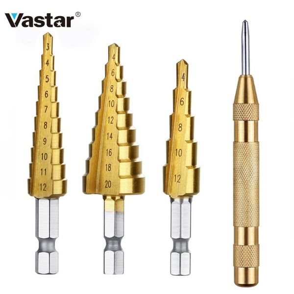 professional drill bits vastar hss steel titanium step bit 3-12mm 4-12mm 4-20mm cone cutools metal set for woodworking wood
professional drill bits vastar hss steel titanium step bit 3-12mm 4-12mm 4-20mm cone cutools metal set for woodworking wood