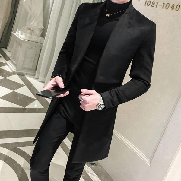 men's suits & blazers woolen overcoat male long windbreaker loose coat blazer men vintage retro slim fit hombre casual designer, White;black
men's suits & blazers woolen overcoat male long windbreaker loose coat blazer men vintage retro slim fit hombre casual designer, White;black