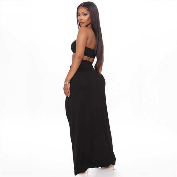 autumm off shoulder two piece set drees women sleeveless backless split long dresses black maxi party dress women, Black;gray
autumm off shoulder two piece set drees women sleeveless backless split long dresses black maxi party dress women, Black;gray