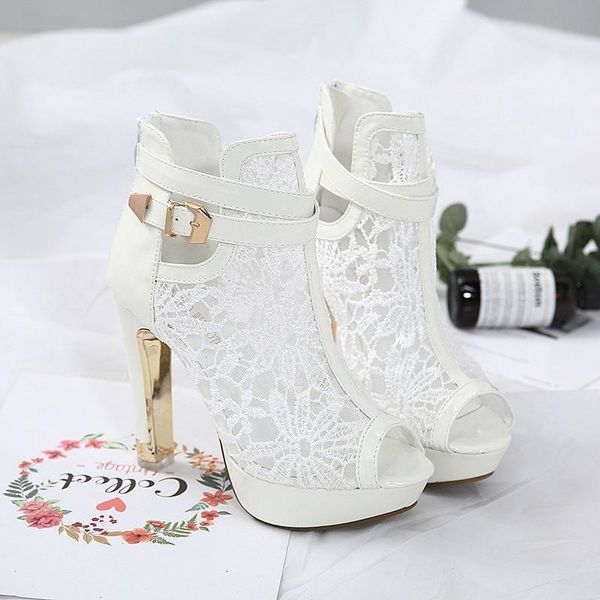 sell like cakes the new fish mouth sandals boots banquet style short boots sandals ladies lace high heels increase fashion, Black
sell like cakes the new fish mouth sandals boots banquet style short boots sandals ladies lace high heels increase fashion, Black
