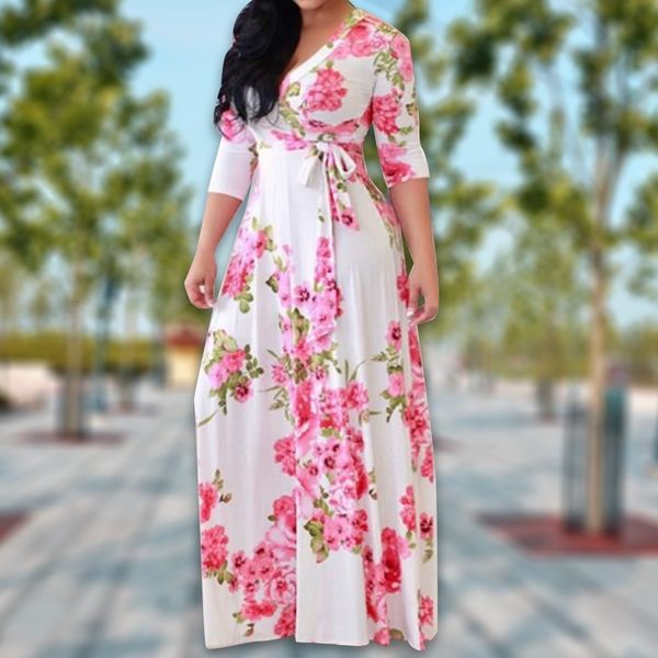 women long dress 2021 summer floral print boho beach dress short sleeve evening party dress tunic vestidos plus size 5xl#j30 h6jr, Black;gray
women long dress 2021 summer floral print boho beach dress short sleeve evening party dress tunic vestidos plus size 5xl#j30 h6jr, Black;gray