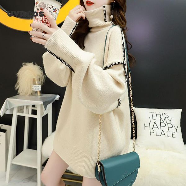 vintage winter sweater for women high-neck loose oversize korean style lazy wind knitted bottoming shirt, White;black
vintage winter sweater for women high-neck loose oversize korean style lazy wind knitted bottoming shirt, White;black