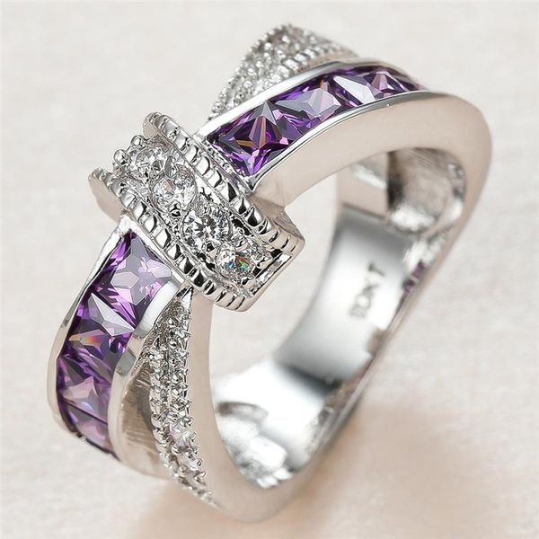 wedding rings vintage female purple crystal stone ring charm silver color for women cute bride bowknot zircon engagement, Slivery;golden
wedding rings vintage female purple crystal stone ring charm silver color for women cute bride bowknot zircon engagement, Slivery;golden