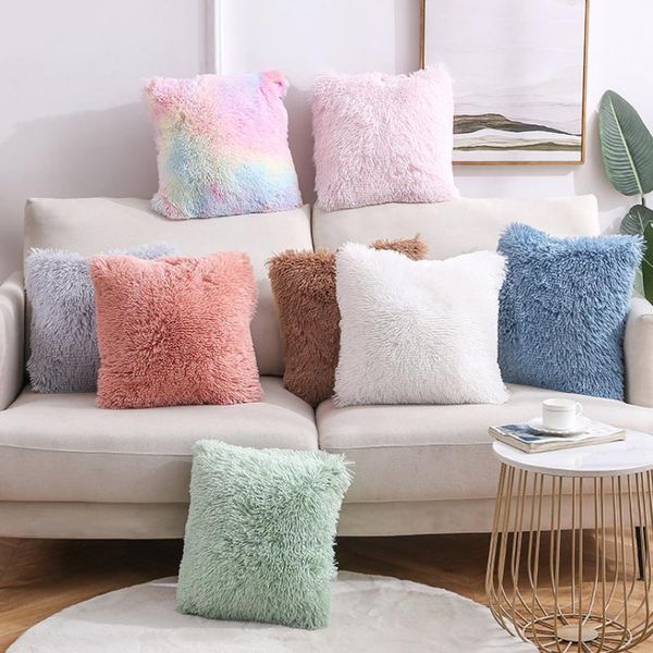 cushion/decorative pillow gradient faux fur short plush cushion cover soft pillowcase rainbow throw sofa car chair el for living room home d
cushion/decorative pillow gradient faux fur short plush cushion cover soft pillowcase rainbow throw sofa car chair el for living room home d
