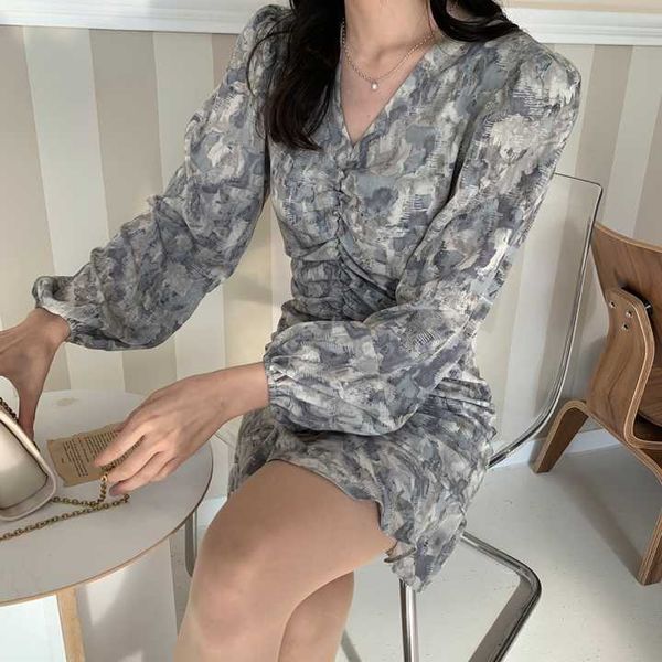 mozuleve south korea's chic v-neck elegant vintage summer sweet chiffon dress 210706, Black;gray
mozuleve south korea's chic v-neck elegant vintage summer sweet chiffon dress 210706, Black;gray