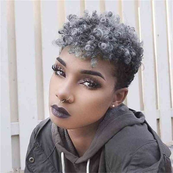 wig short curly hair explosive head women's small chemical fiber headgear, Black;brown
wig short curly hair explosive head women's small chemical fiber headgear, Black;brown