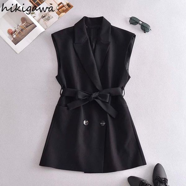 women's vests hikigawa autumn fashion simple turn down collar sleeveless double breasted lace up gilet black high street elegant vest, Black;white
women's vests hikigawa autumn fashion simple turn down collar sleeveless double breasted lace up gilet black high street elegant vest, Black;white