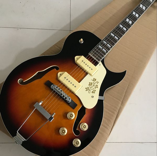 custom f hollow body jazz electric guitar,sunburst color rosewood fingerboard
custom f hollow body jazz electric guitar,sunburst color rosewood fingerboard