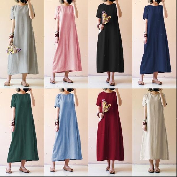 women vintage linen dress 2021 summer shirt dress short sleeve solid casual loose party beach maxi long vestidos sale, Black;gray
women vintage linen dress 2021 summer shirt dress short sleeve solid casual loose party beach maxi long vestidos sale, Black;gray