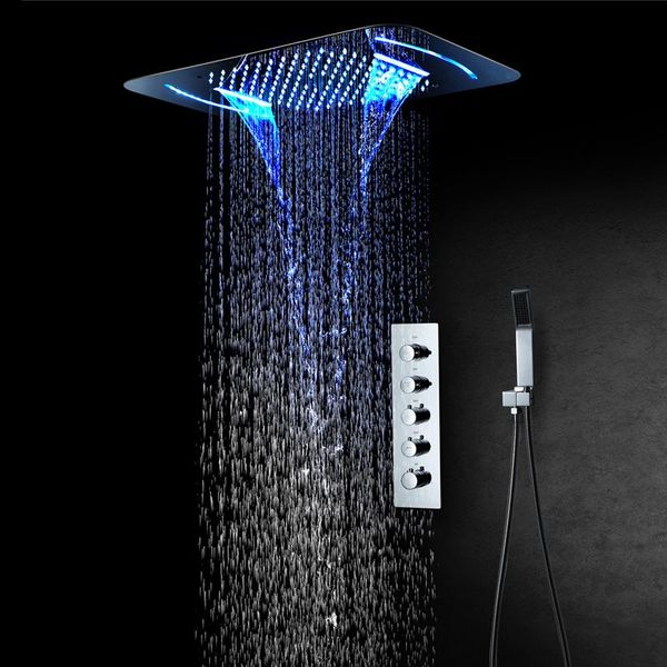 luxury led shower system 4 functions ceiling 580*380mm showerhead rain shower panel bathroom faucet wall mounted concealed mixer
luxury led shower system 4 functions ceiling 580*380mm showerhead rain shower panel bathroom faucet wall mounted concealed mixer