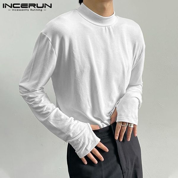 men's t-shirts incerun solid color t shirt men turtleneck long sleeve comfortable streetwear casual undershirts 2021 leisure camisetas, White;black
men's t-shirts incerun solid color t shirt men turtleneck long sleeve comfortable streetwear casual undershirts 2021 leisure camisetas, White;black