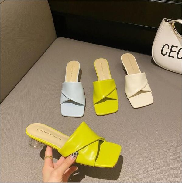 slippers 2021 summer women's fashion transparent crystal heel spuare toe shoes ladies coarse semi outdoor sandals, Black
slippers 2021 summer women's fashion transparent crystal heel spuare toe shoes ladies coarse semi outdoor sandals, Black