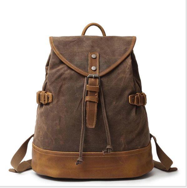 backpack men waterproof canvas backpacks classic leather knapsacks travel women vintage student school bags
backpack men waterproof canvas backpacks classic leather knapsacks travel women vintage student school bags