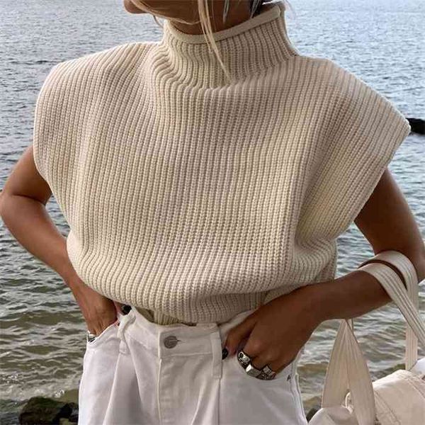 evfer autumn fashion ladies za shoulder pad yellow knitted pullover sweaters women casual sleeveless turtleneck knitwear, White;black
evfer autumn fashion ladies za shoulder pad yellow knitted pullover sweaters women casual sleeveless turtleneck knitwear, White;black