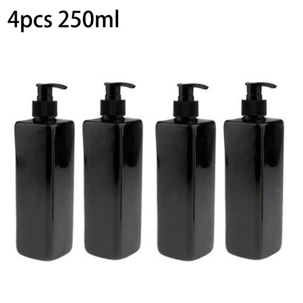 4pcs 250ml square black pet plastic screw pump press emulsion dispensing bottle empty refillable mist salon bath accessory set
4pcs 250ml square black pet plastic screw pump press emulsion dispensing bottle empty refillable mist salon bath accessory set