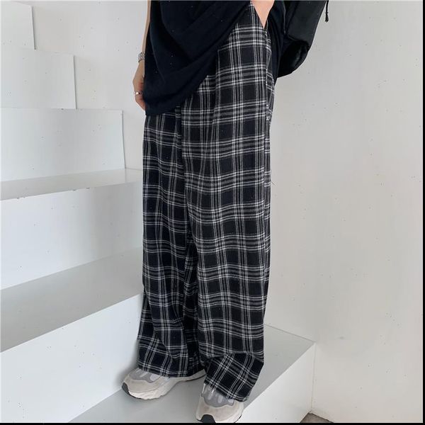 plaid casual chic oversize women pant 3xl loose wide leg trousers retro harajuku hip hop all match streetwear, Black;white 
plaid casual chic oversize women pant 3xl loose wide leg trousers retro harajuku hip hop all match streetwear, Black;white