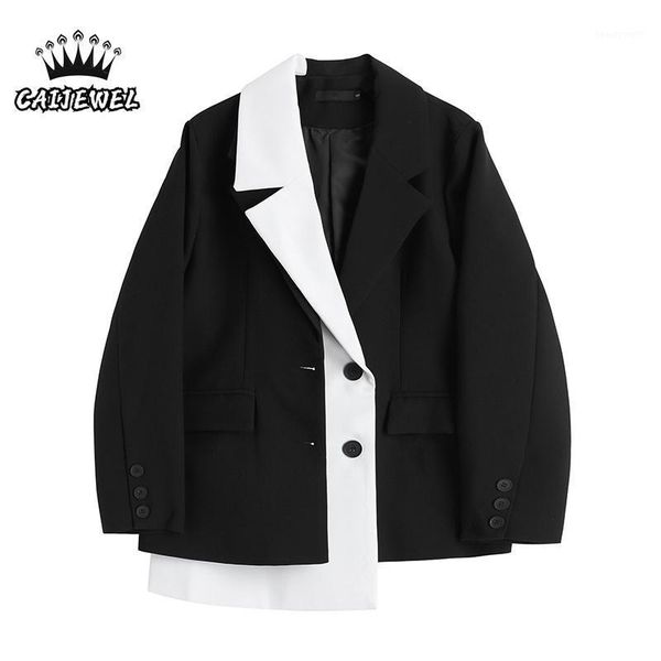 women's suits & blazers long sleeves clothing women suit blazer chic lady street black ladies winter baggy outerwear fashion irregular, White;black
women's suits & blazers long sleeves clothing women suit blazer chic lady street black ladies winter baggy outerwear fashion irregular, White;black