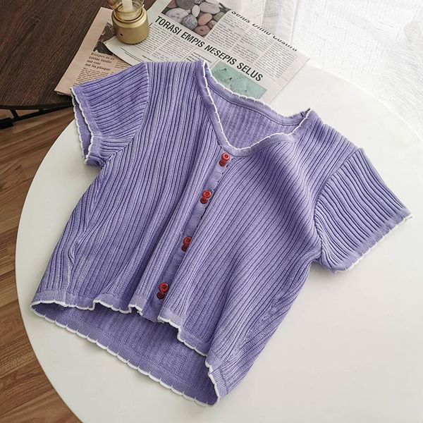 women's t-shirt ly knit cardigan short sleeve striped shrug loose classic casual lightweight for women girls, White
women's t-shirt ly knit cardigan short sleeve striped shrug loose classic casual lightweight for women girls, White