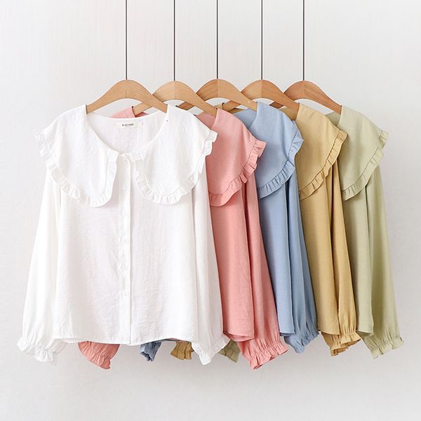2021 new spring fashion woman peter pan collar thin shirt long casual sleeve female cotton blouse usdy, White
2021 new spring fashion woman peter pan collar thin shirt long casual sleeve female cotton blouse usdy, White