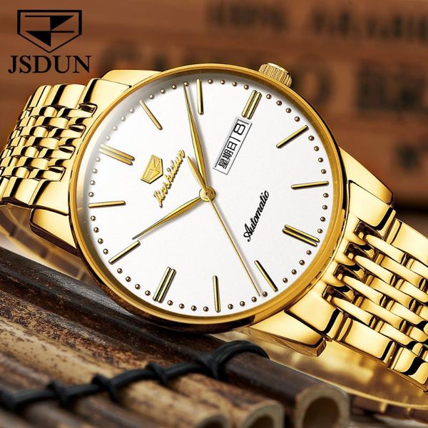 wristwatches jsdun 2021 brand sports luminous watch stainless steel fashion luxury waterproof mechanical men's relogio masculino, Slivery;brown
wristwatches jsdun 2021 brand sports luminous watch stainless steel fashion luxury waterproof mechanical men's relogio masculino, Slivery;brown