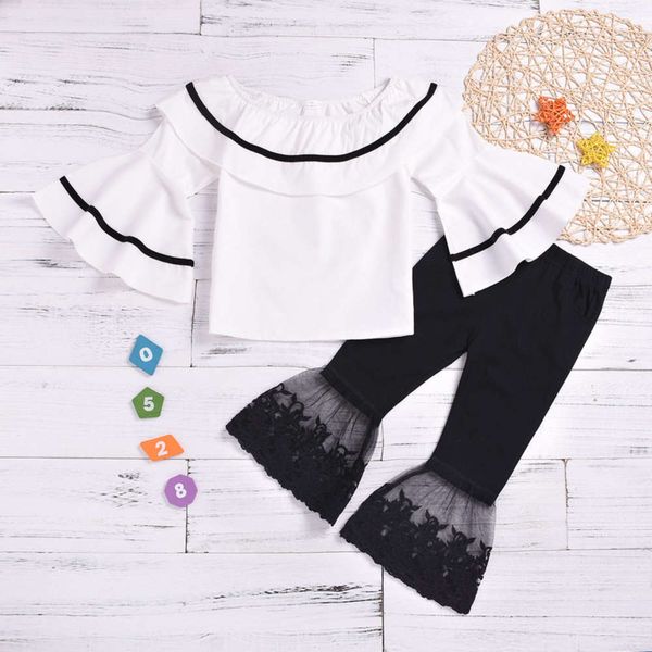 new spring children's / summer 2021 girls' suit baby collar trumpet sleeve lace flared pants middle school children, White
new spring children's / summer 2021 girls' suit baby collar trumpet sleeve lace flared pants middle school children, White