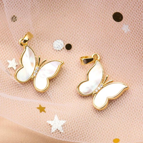 charms natural mother of pearl butterfly inlaid zircon gold-plated animal pendant earrings necklace women diy jewelry accessory, Bronze;silver
charms natural mother of pearl butterfly inlaid zircon gold-plated animal pendant earrings necklace women diy jewelry accessory, Bronze;silver