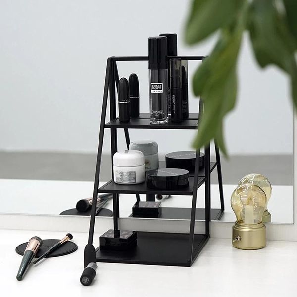 hooks & rails 3 layers storage racks for makeup/sundries/perfume table black metal cupcake holder 31*17cm dressing home decoration 
hooks & rails 3 layers storage racks for makeup/sundries/perfume table black metal cupcake holder 31*17cm dressing home decoration